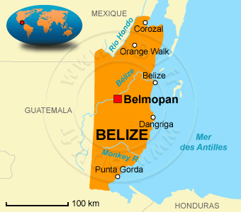 carte touristique du belize - Image