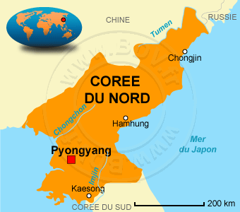 Carte de la CorÃ©e du Nord