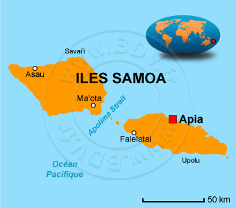 iles samoa americaines carte du monde