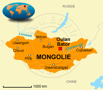 Carte de la Mongolie