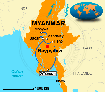 Carte circuit Croisiere-sur-l-irrawaddy