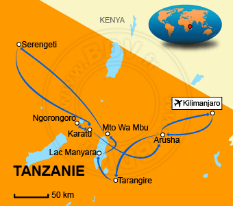 Carte circuit Cratere-du-ngorongoro