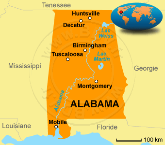 Carte de l' Alabama