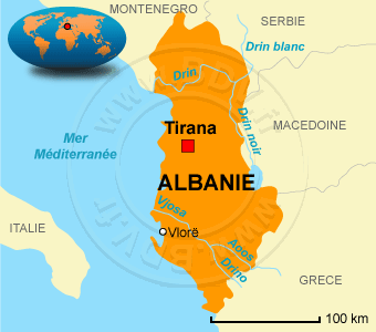 Carte de l' Albanie