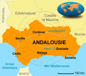 Carte de l' Andalousie