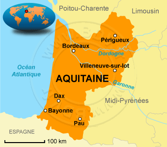 Carte de l' Aquitaine