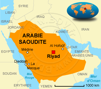 Carte de l' Arabie Saoudite