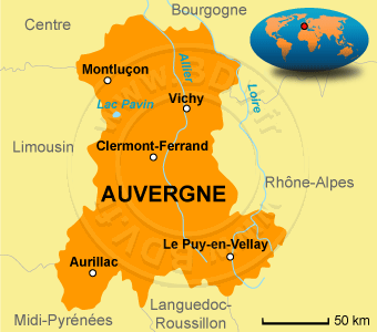 Carte de l' Auvergne