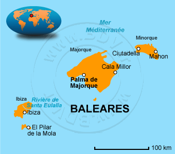 Carte des Baléares