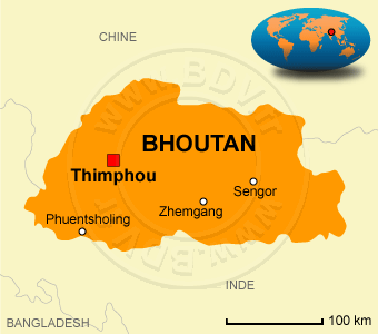 Carte du Bhoutan