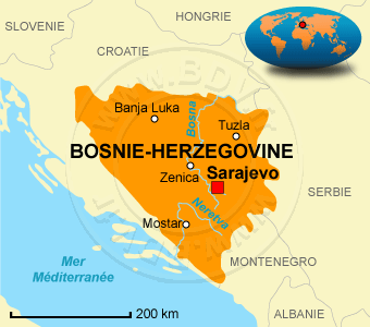 Carte de la Bosnie-HerzÃ©govine
