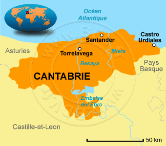 Carte de la  Cantabrie