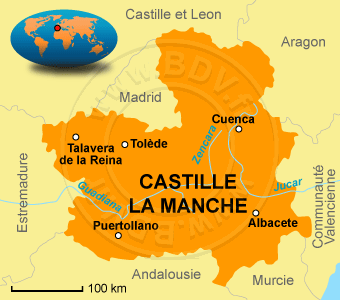 Carte de la Castille-La Manche
