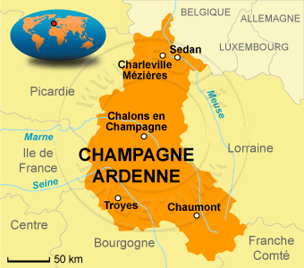 Carte de la Champagne-Ardenne