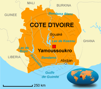 Carte de la CÃÂ´te d'Ivoire