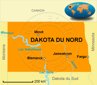 Carte du Dakota du Nord