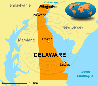 Carte du Delaware
