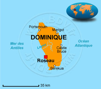 Carte de la Dominique