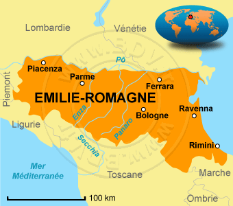 Carte de l' Émilie-Romagne
