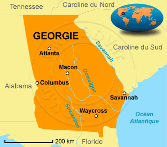 Carte de l' Etat de Géorgie