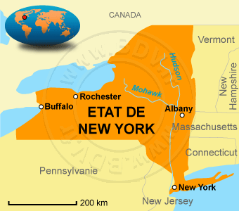 Carte de l' Etat de New York