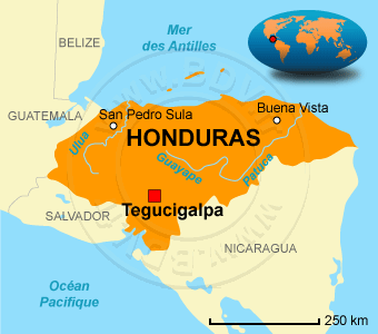 Carte du Honduras