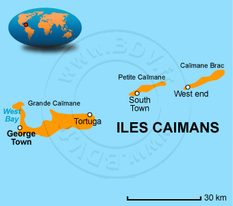 Carte des Îles Caïmans