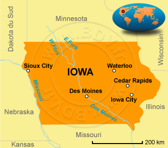 Carte de l' Iowa
