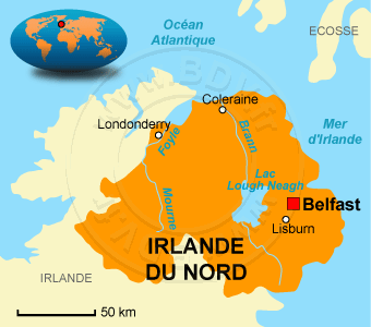 Carte de l' Irlande du Nord