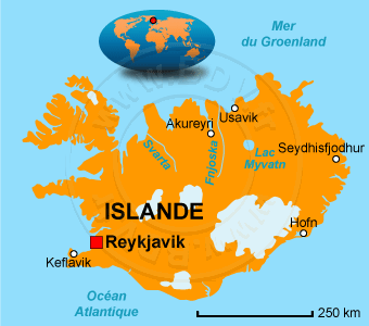 Carte de l' Islande