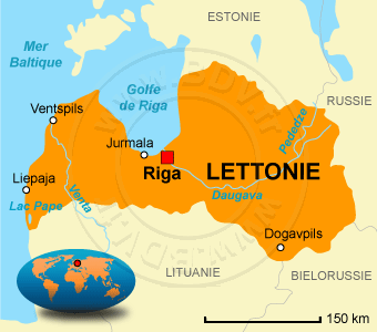 Carte de la Lettonie