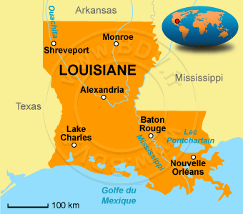 Carte de la Louisiane