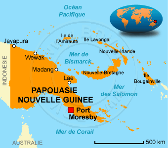 Carte de la Papouasie-Nouvelle-Guinée