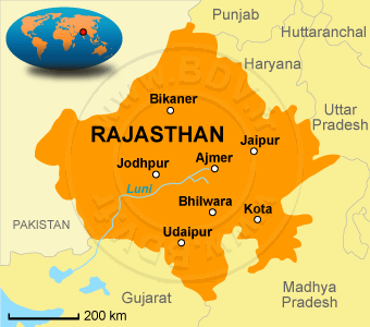 Carte du Rajasthan