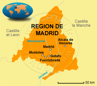 Carte de la Région Madrid