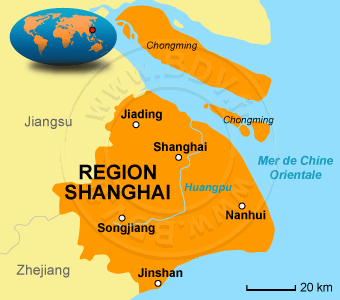 Carte de la RÃ©gion Shanghai