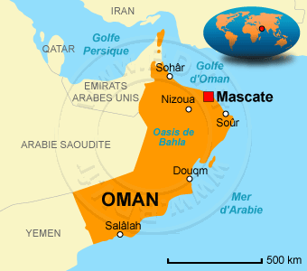 Carte dans le Sultanat d'Oman