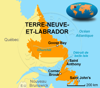 Carte de Terre Neuve et Labrador