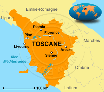 carte touristique de la toscane