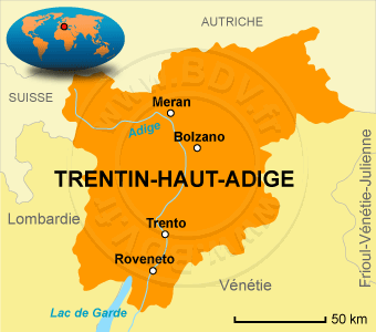Carte du Trentin Haut Adige