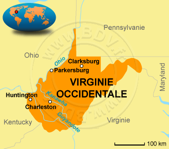 Carte de la Virginie occidentale