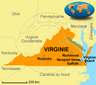 Carte de la Virginie