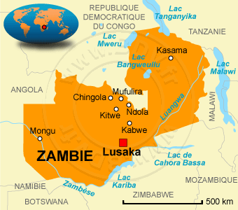 Carte de la Zambie