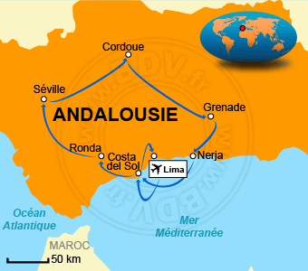 Carte circuits Andalousie