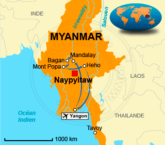 Carte circuits Birmanie Myanmar