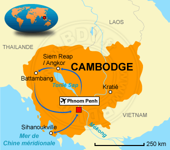 Carte circuits Cambodge