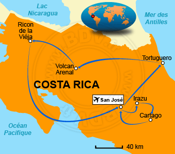 Carte circuits Costa Rica