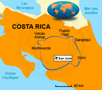 Carte circuits Costa Rica
