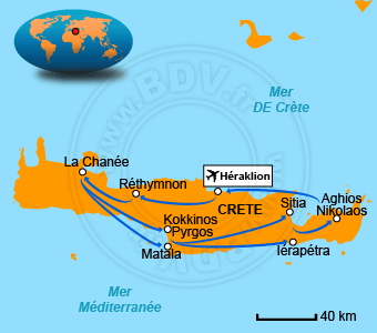 Carte circuits Crète