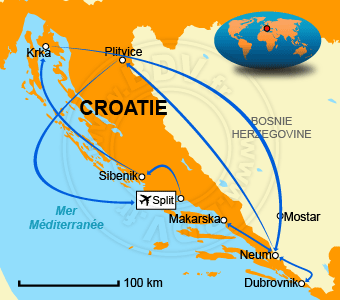 Carte circuits Croatie